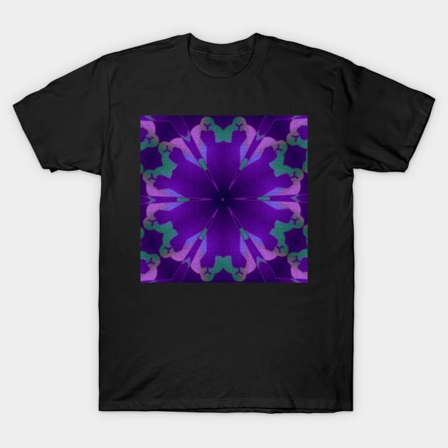 Obsidian Order Purple and Green Geometric Flower Pattern T-Shirt by OrionLodubyal